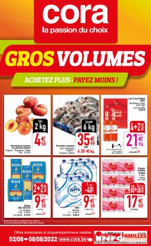 Promos de Supermarchés à Mons | Gros volumes au 02-08 sur Cora | 02/08/2022 - 09/08/2022