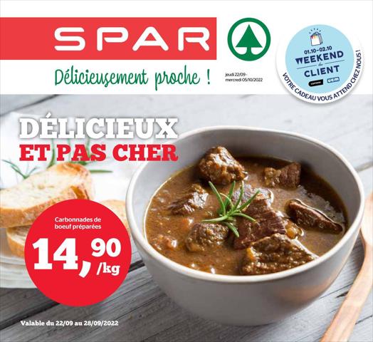Promos de Supermarchés à Bruxelles | FR - Folder SPAR sur SPAR | 22/09/2022 - 05/10/2022