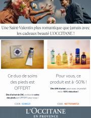 Promos de Parfumeries et Beauté | Cadeaux Saint- Valentin sur L'Occitane | 31/01/2023 - 10/02/2023