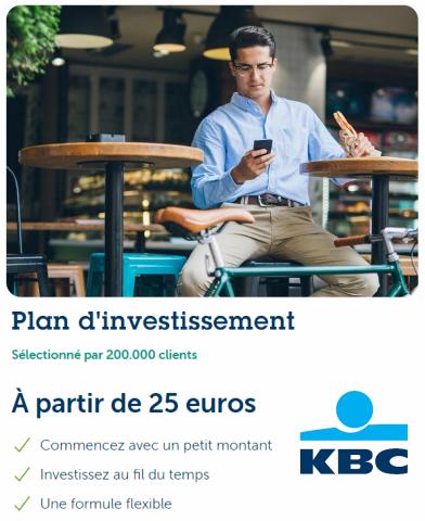 Promos de Banques et Assurances à Roulers | Placement Plan d'investissement sur KBC Bank | 13/07/2022 - 10/09/2022
