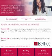 Promos de Banques et Assurances à Tournai | Jusqu'à 140€ en Cashback sur Belfius | 13/01/2023 - 28/02/2023