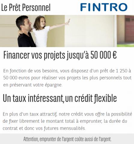 Promos de Banques et Assurances à Bruxelles | Le Prêt Personal // Prêt véhicule et private lease sur Fintro | 05/05/2022 - 05/07/2022