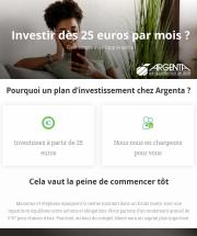 Promos de Banques et Assurances à Anvers | Investir dès 25 euros par mois? sur Argenta | 8/3/2023 - 7/5/2023