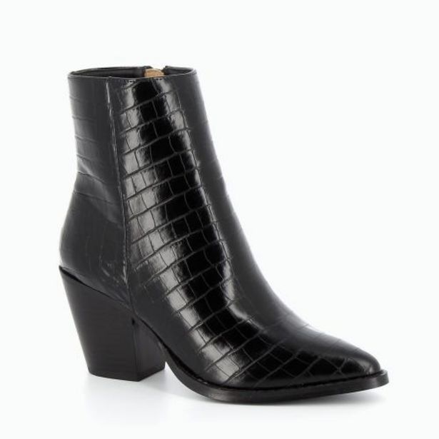 Vanessa Wu - Bottines à talon effet croco noir - Les chaussures femme offre à 30€