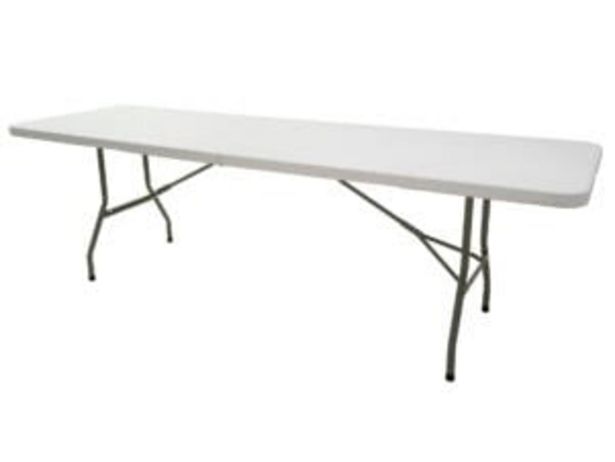 Garden Plus Table pliante 244x75 cm gris/blanc offre à 83,3€ sur Hubo