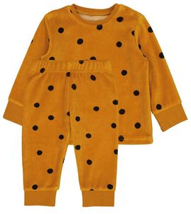 Pyjama bébé en velours à pois marron offre à 5,5€ sur Hema