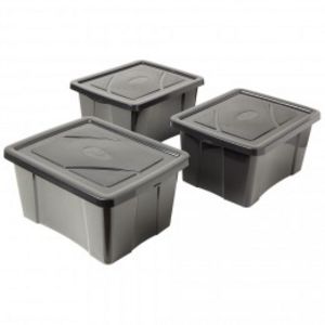 Box plastique noir 30L x3  offre à 11,31€ sur GiFi