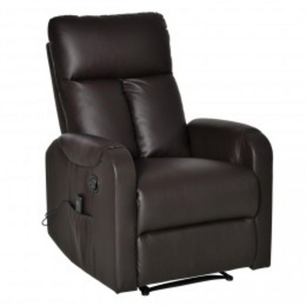 Fauteuil de massage relaxation électrique inclinable 180° avec repose-pied ajustable coloris marron  offre à 299,9€