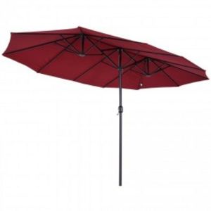 Grand parasol acier polyester longueur totale 4,6 m bordeaux  offre à 121,9€ sur GiFi