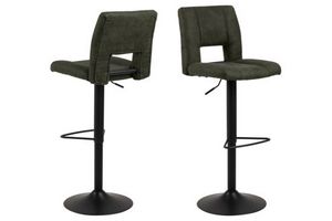 Chaise de bar HA62-83cm aspect cuir vert olive offre à 79€ sur Weba