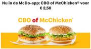 Nu in de McDo-app: CBO of McChicken® voor € 2,50 offre à 