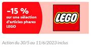 Promos de Dreamland | -15% sur une sélection d'articles phares LEGO | 1/6/2023 - 11/6/2023